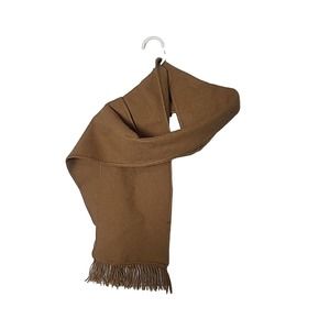 Ccahuantico Brown Alpaca Made in Peru Soft Neck Fringe Rectangular Scarf 69"